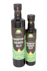 HamppuFarmi cold-pressed hemp seed oil in a bottle