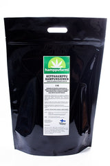 Feed hemp – whole hemp seeds for animals and birds in a sack